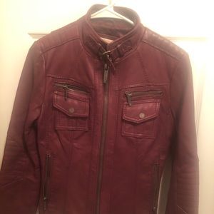 Michael Kors Leather Napa Moto Jacket